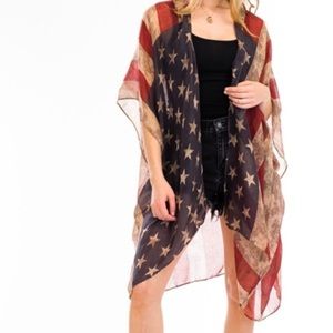 Quagga Stars and Stripes USA Flag Kimono